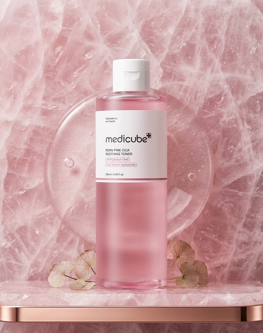 Medicube PDRN Pink Cica Soothing Toner 250ml – Tônico Facial Calmante e Regenerador