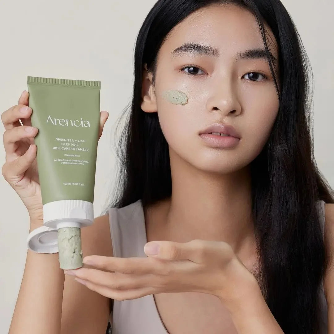 Arencia Green Tea + LHA Deep Pore Rice Cake Cleanser 150g
